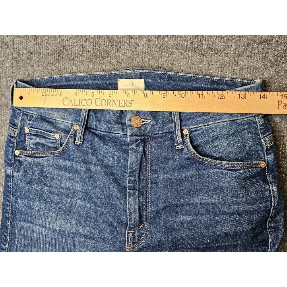 MOTHER Blue Cropped Ankle Jeans